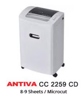 Antiva CC 2259 CD Cross Cut Paper Shredder - 9 Sheet with CD Slot